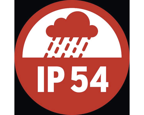 IP54 beschermingsklasse symbool: Bescherming tegen spatwater en stof