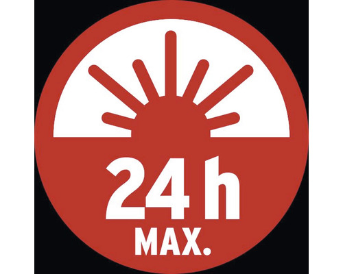 Symbool voor maximale brandduur van 24 uur