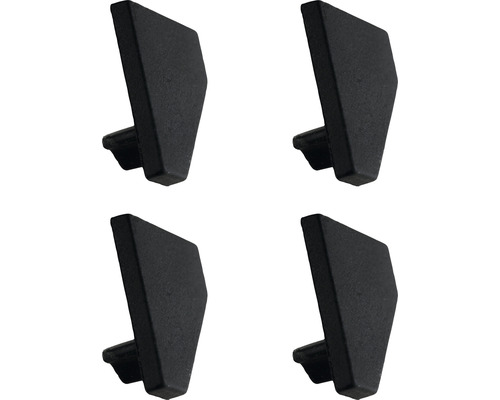 Vier zwarte meubelknoppen