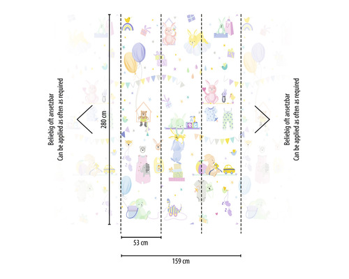 Fotobehang met dierenmotieven en afmetingen