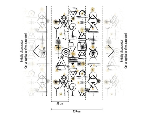 Behang met geometrische vormen en patronen