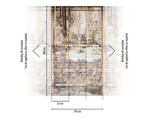 Afmetingen van een bakstenen muur met buizen