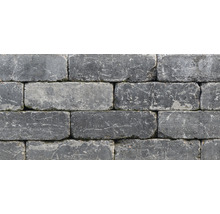 Close-up van een muur van betonnen straatstenen