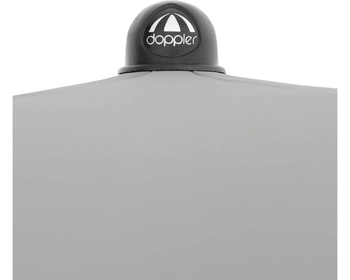 Doppler Logo op een parasol