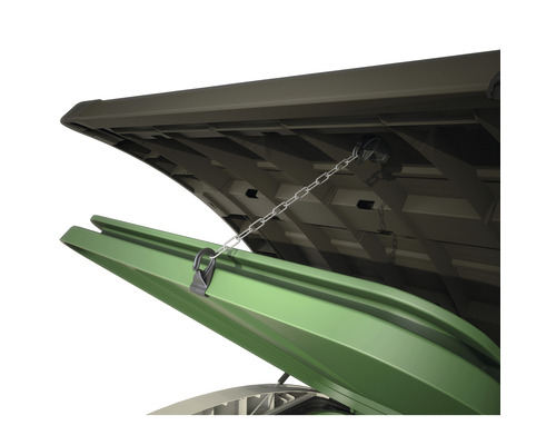 Geopende tuinkist met ketting