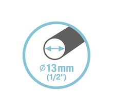 Symbool voor een diameter van 13 millimeter, komt overeen met een halve inch