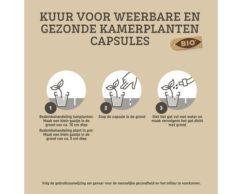 Gebruiksaanwijzing voor capsules voor resistente en gezonde kamerplanten