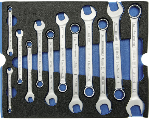 Sleutel set in gereedschapskoffer inleg