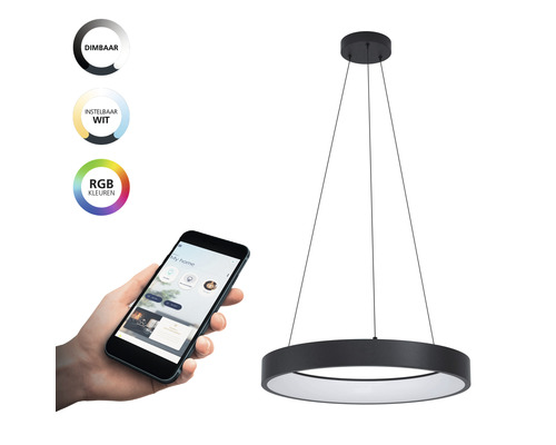 Ringvormige hanglamp met smartphonebediening