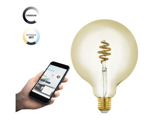 Slimme dimbare gloeilamp met instelbare lichtkleur en bediening via een app