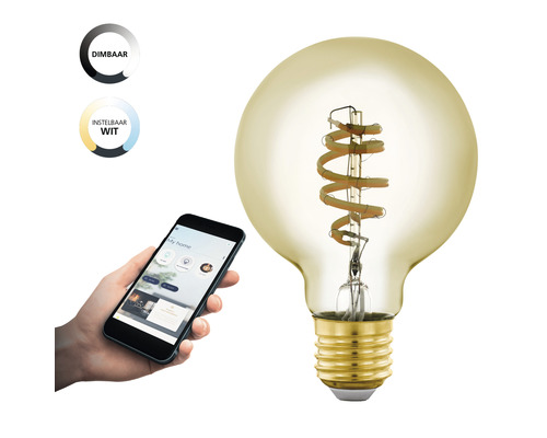 Slimme, dimbare en instelbare ledlamp met E27 fitting en smartphonebediening