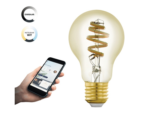 Dimbaar en instelbaar wit LED lamp, bediend met een smartphone