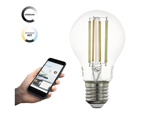 Dimbaar lamp met app-bediening naast een smartphone