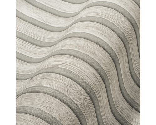 Behang met golfpatroon in houtlook