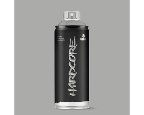 MTN Hardcore spuitlak glans RV-7040 Pearl Grey 400 ml Zwarte Montana Hardcore spuitverf