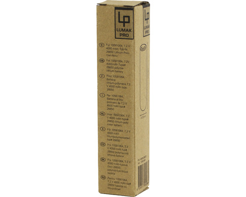 Verpakking van een Lumak Pro lithium-polymeerbatterij