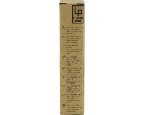 Lumak Pro lithium polymeer batterij 7,2 V 4000 mAh type 26650