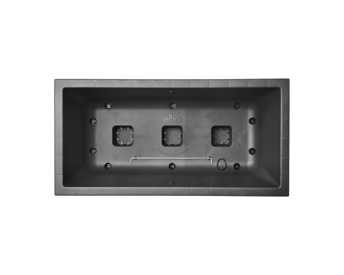 Rechthoekige kunststof bloembak, binnenaanzicht.