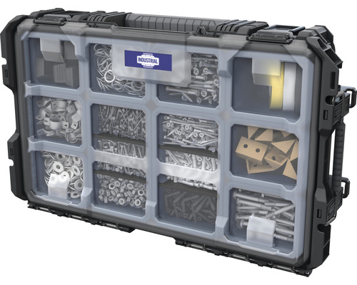 Assortimentsdoos met schroeven, moeren en kleine onderdelen