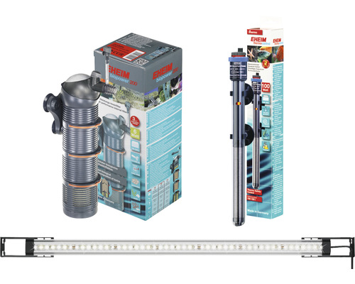 Aquarium binnenfilter, aquarium verwarming en LED lichtbalk