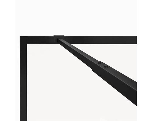 Detailopname van een zwart tafelonderstel