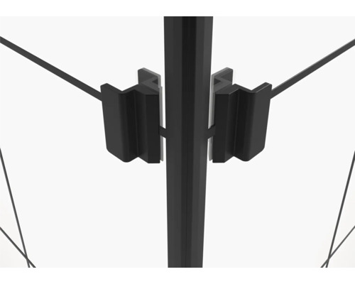 Gedetailleerd aanzicht douchecabine beugel