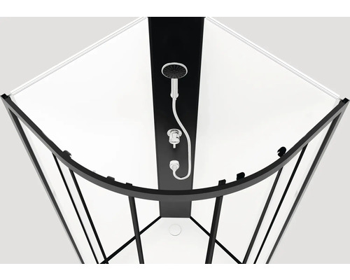 Douchecabine met douchekop en kraan