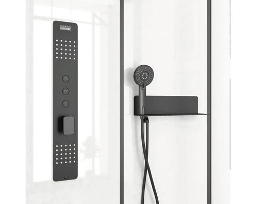 Douchepaneel met handdouche in badkamer