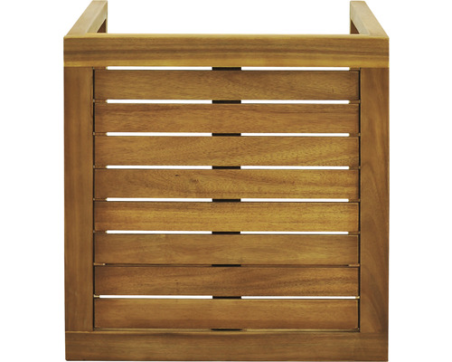 Houten plantenbak met lattenstructuur