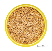 Visvoer in een pot, close-up
