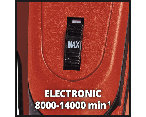 Detailweergave van een gereedschap met een schakelaar ingesteld op maximaal vermogen.