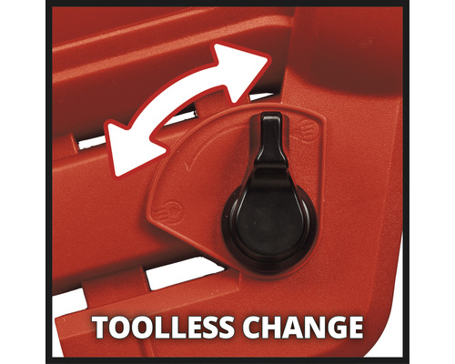 Gereedschapsloze kettingwissel op een kettingzaag