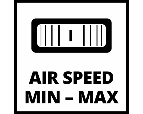 Luchtsnelheid minimaal tot maximaal symbool