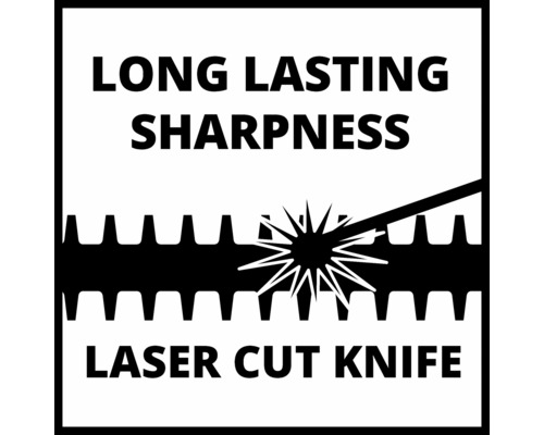 Symbool voor langdurige scherpte door lasermes