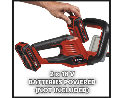 Einhell heggenschaar met geplaatste batterij