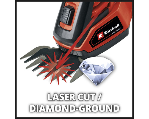 Symbolische afbeelding voor lasersnijden en diamantslijpen voor een heggenschaar