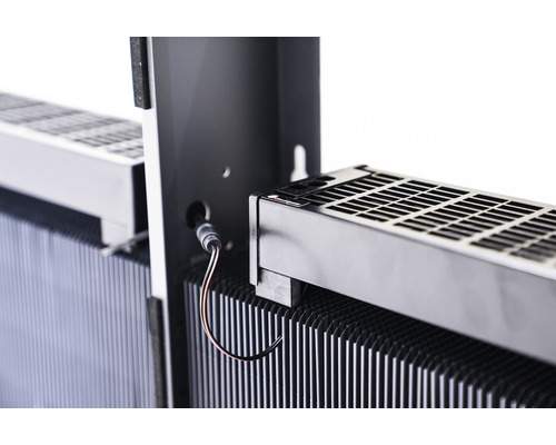 Close-up van behuizingsonderdelen van een radiator