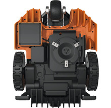 Detailaanzicht grasmaairobot van onderen