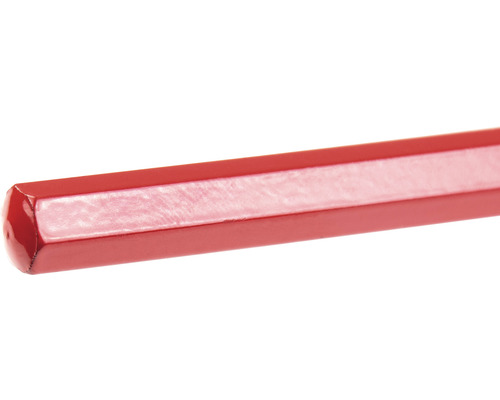 Close-up van een rode stalen bout