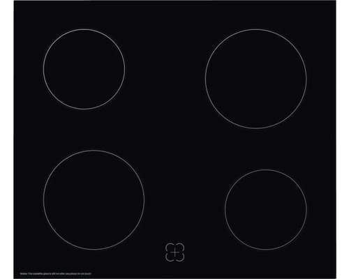 Zwarte kookplaat met vier kookzones