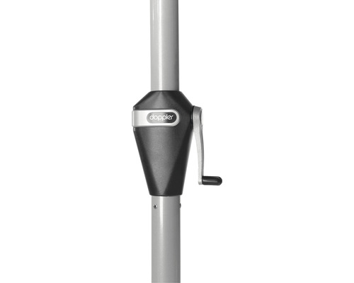 Doppler logo op het crankhuis van een parasol