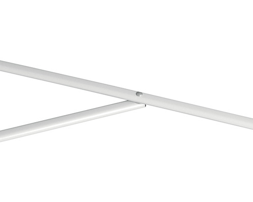 Detailopname van witte metalen staven met verbindingsstuk