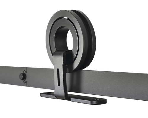 Schuifdeurbeslag met rollen en geleiderail