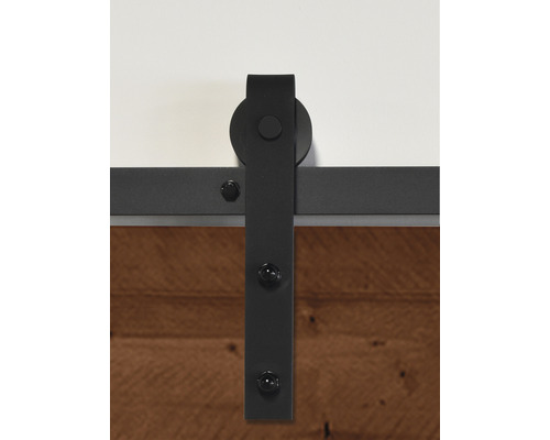 Schuifdeur beslag met zwarte rail en rollen