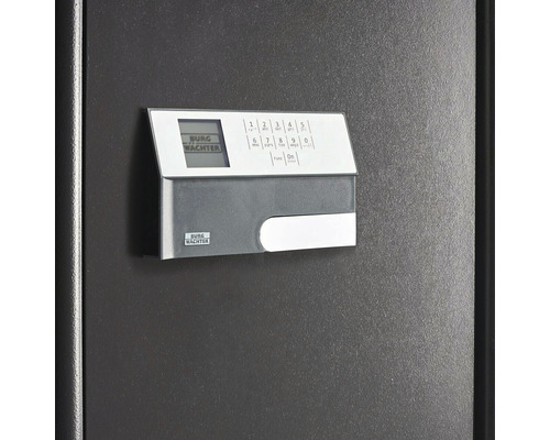 Burg Wächter logo op een kluis met digitaal cijferslot