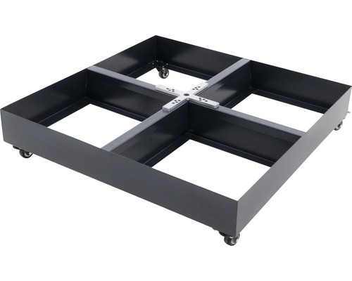 Rollende onderzetter met vierkante stalen constructie en wielen