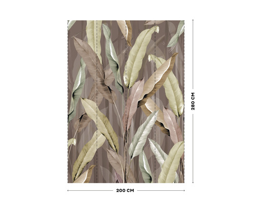 Behang met bladerpatroon, 200 x 280 cm