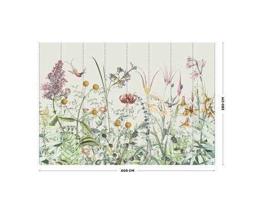 Fotobehang met bloemmotief, 280 cm hoog en 400 cm breed