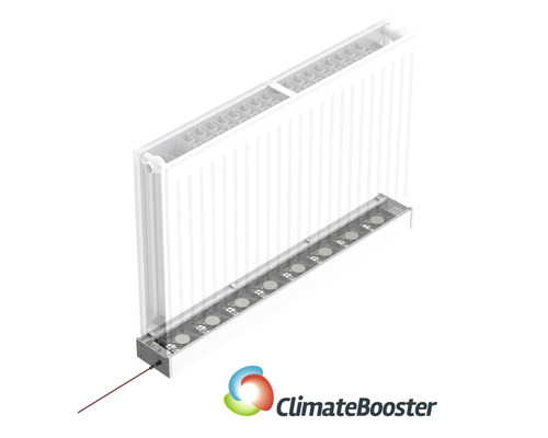 Radiatorversterker met ventilator voor het verhogen van het verwarmingsvermogen