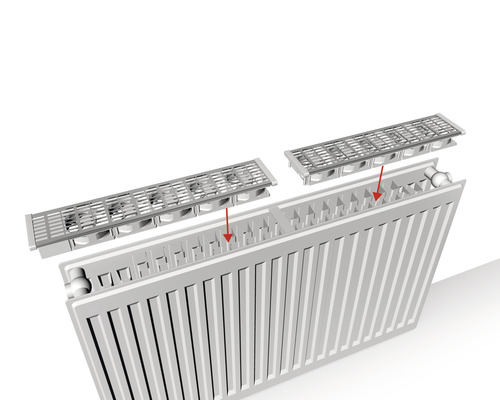 Radiator met ventilatorinzetstuk voor montage